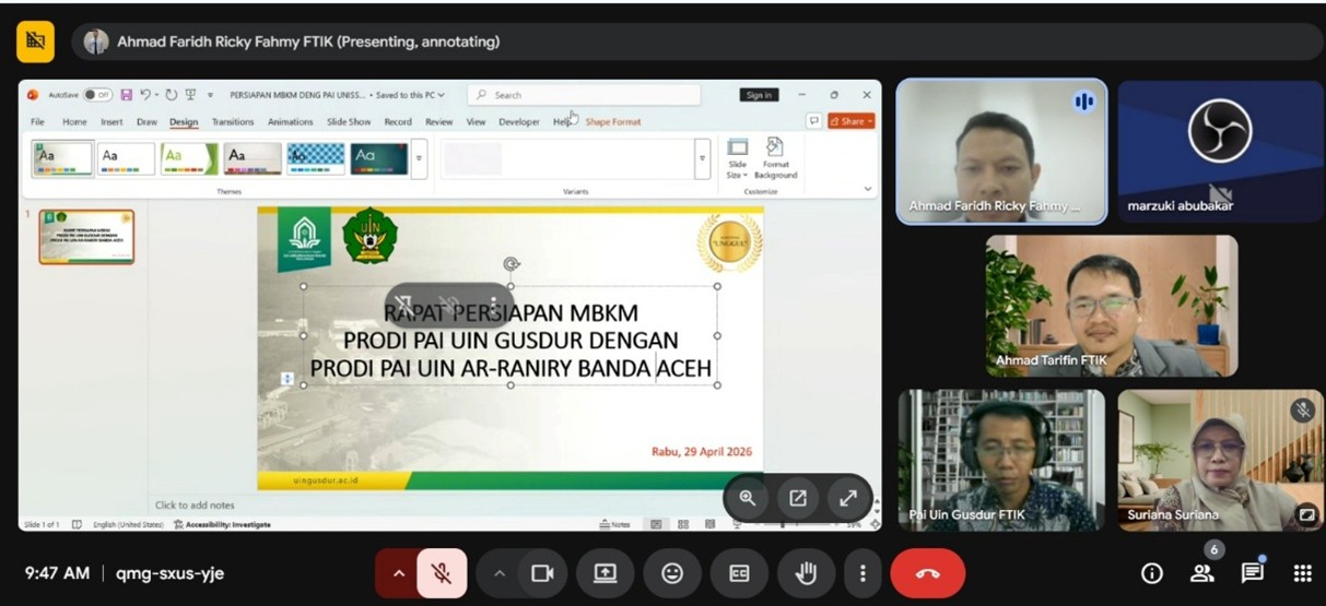PAI UIN Ar-Raniry Banda Aceh Jalin Kolaborasi dengan UIN Gusdur Pekalongan